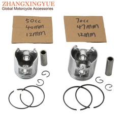 40mm 47mm 50cc 70cc  Piston Kit For Peugeot Buxy Elyseo Elystar Looxor Vivacity Speedake Speedfight 2 TKR Trekker Zenith 50 2T