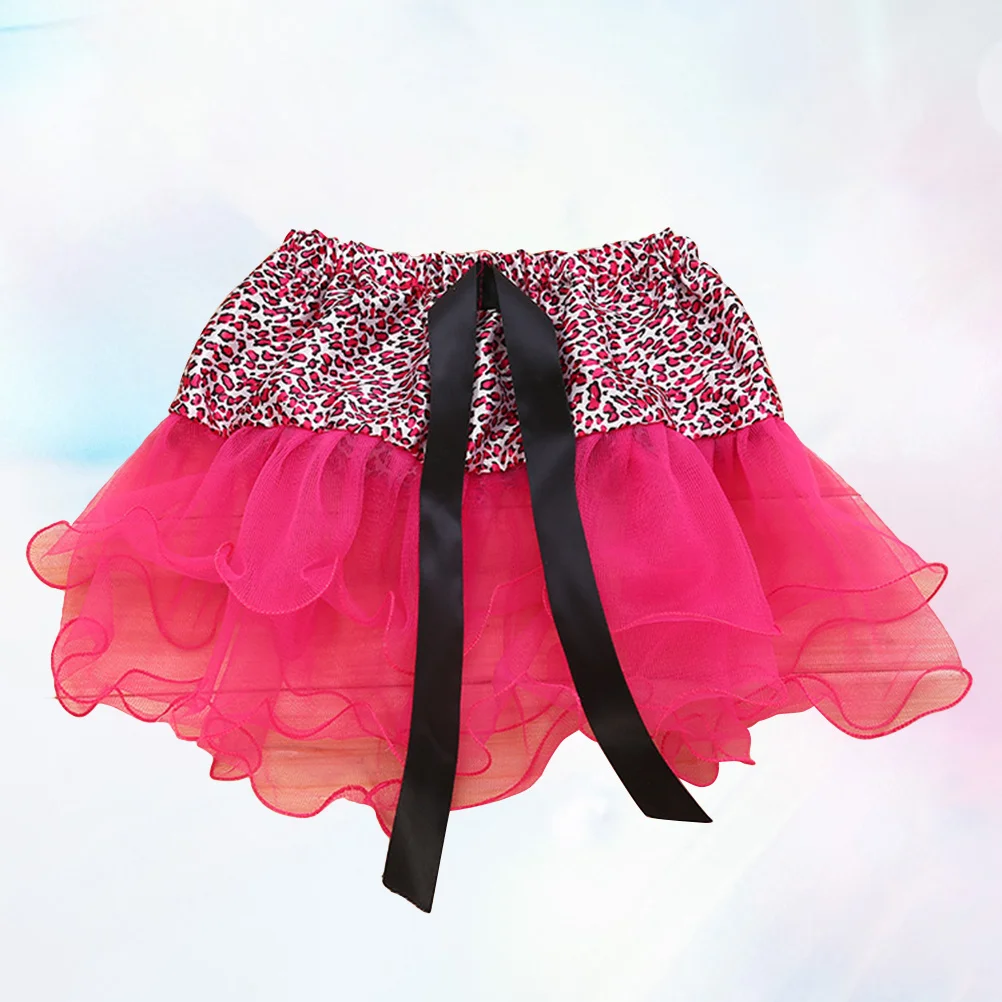 Leopard 3 Layer Ballet Tutu Skirt Rose Red for Kids Ballet Dance Dress Up Costume Party Skirts Kids Tutu Skirt