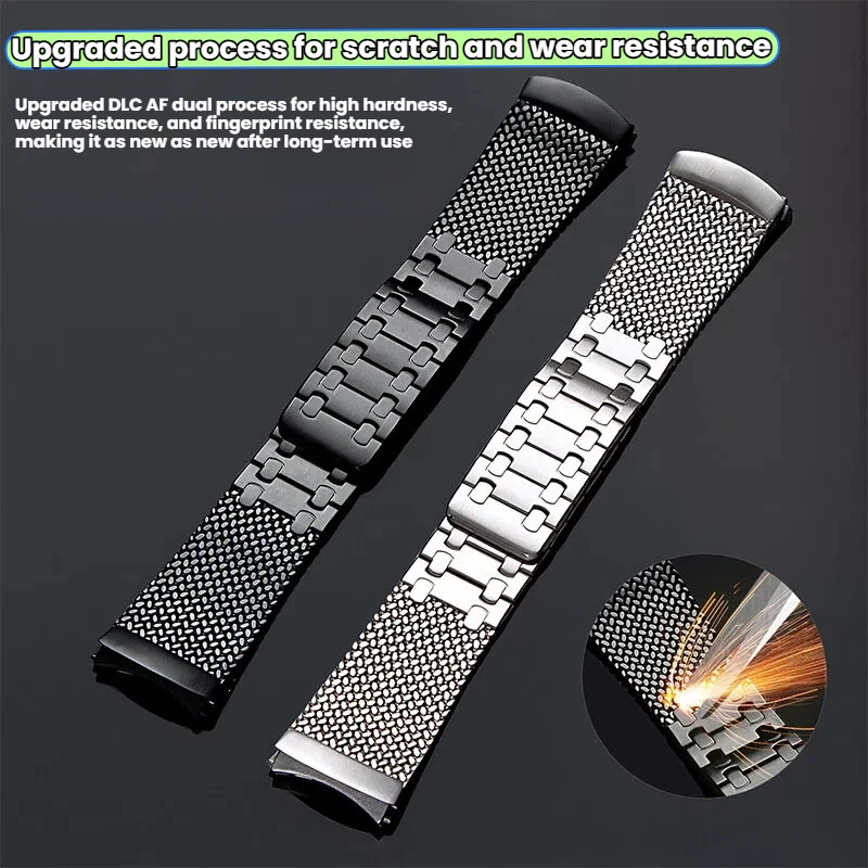 DLC Kratzfestes Edelstahl-Uhrenarmband, verstellbares, doppelt magnetisches Mesh-Armband für Huawei Watch GT5 Pro – Detail 5