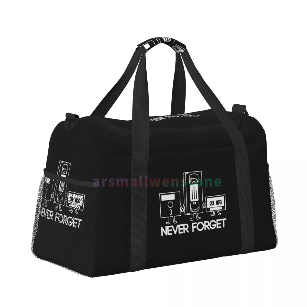 Never Forget Sarcastic Graphic Music Funny Printed Travel Duffel Bags Sport Gym Yoga Luggage Bag Personalized Weekender Bag with