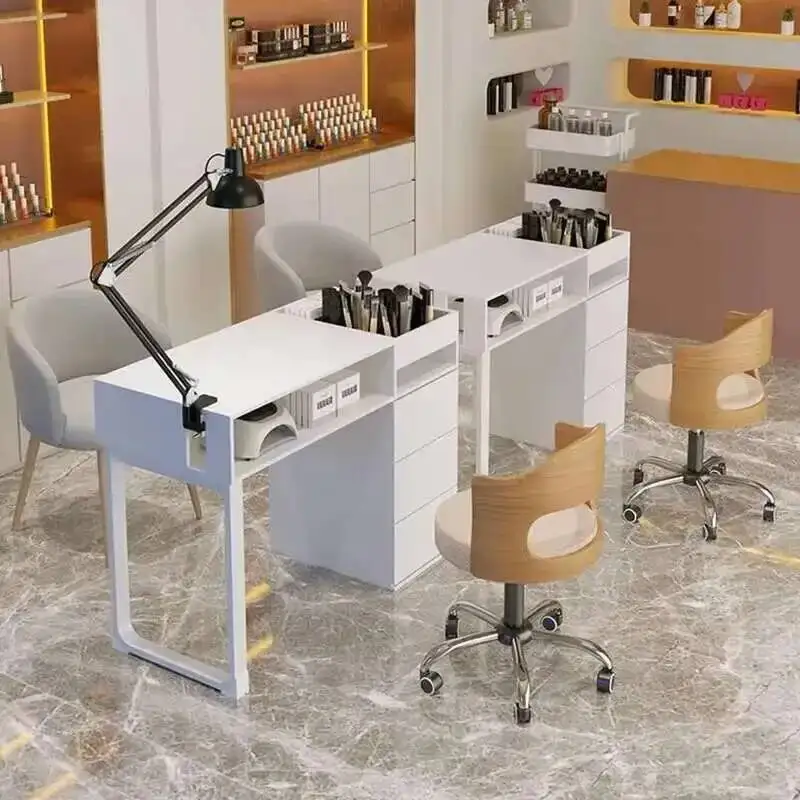 

Equipment Manicure Table Furniture Beauty Salon Tables Portable Nail Mesas Professional Nails Corner Mesa De Canto Dressing Desk