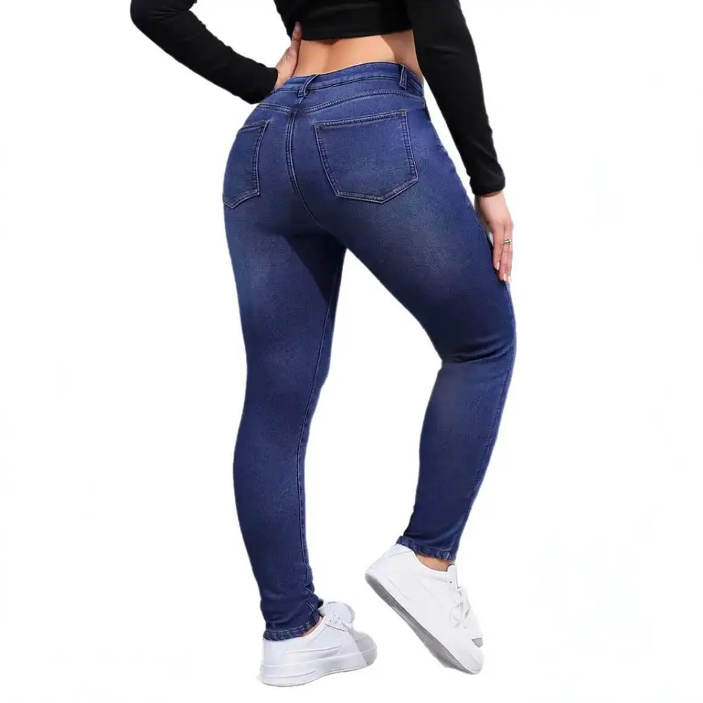 Womens Winter Thick Fleece Jeans High Stretch Slim Pencil Pants Comfortable Elastic Skinny Denim Trousers For Peng Yi Fashion