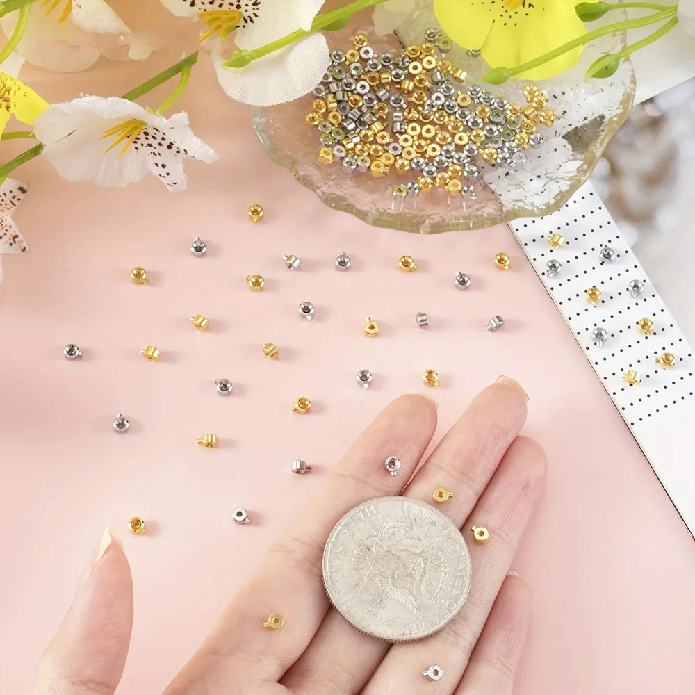 20 Stück Kupfer-Positionierungsschnallen mit Perlenkappen – DIY-Verbinder, Halsketten- und Armband-Verschlussverschlüsse für DIY-Zubehör – Detail 4