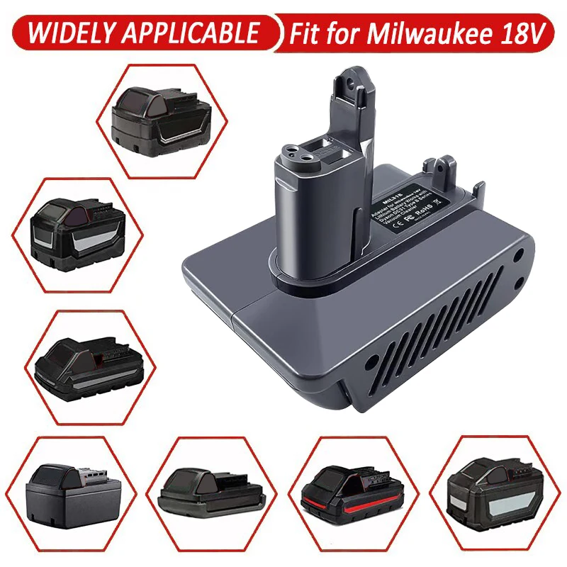 Battery Adapter For Dyson Type A / Type B DC31 DC35 DC44 Animal Vacuum Cleaner for Makita/Dewalt/Milwaukee 18V Li-ion Battery