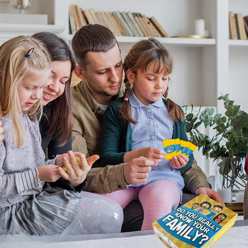 لعبة بطاقات الترابط العائلية - لعبة الطاولة للأطفال والكبار 200 بطاقة سؤال - هدية مثالية لعبة تجمع الأسرة للأطفال