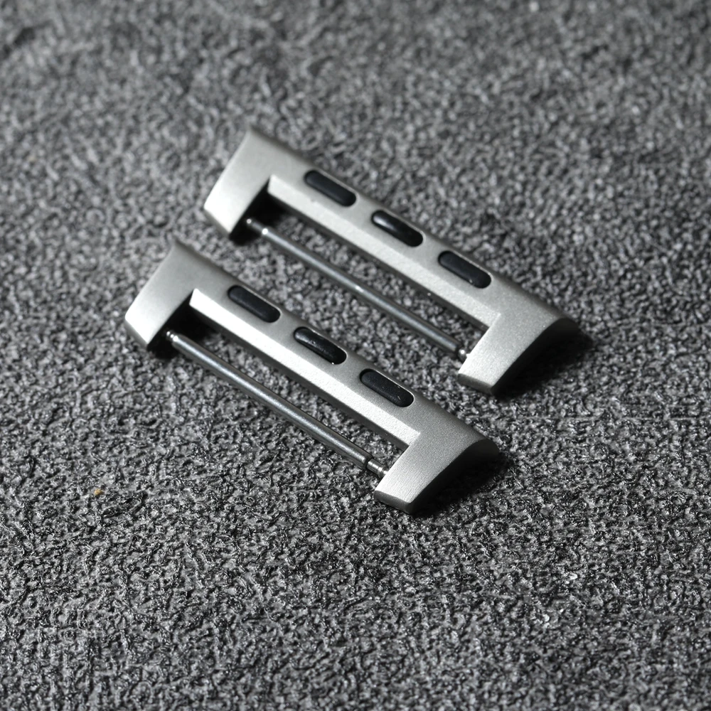 Stainless Steel Black Titanium Color Connector 44MM 45MM 46MM 49MM*24MM Suitable for Apple Watch Leather Strap Adapter image 4
