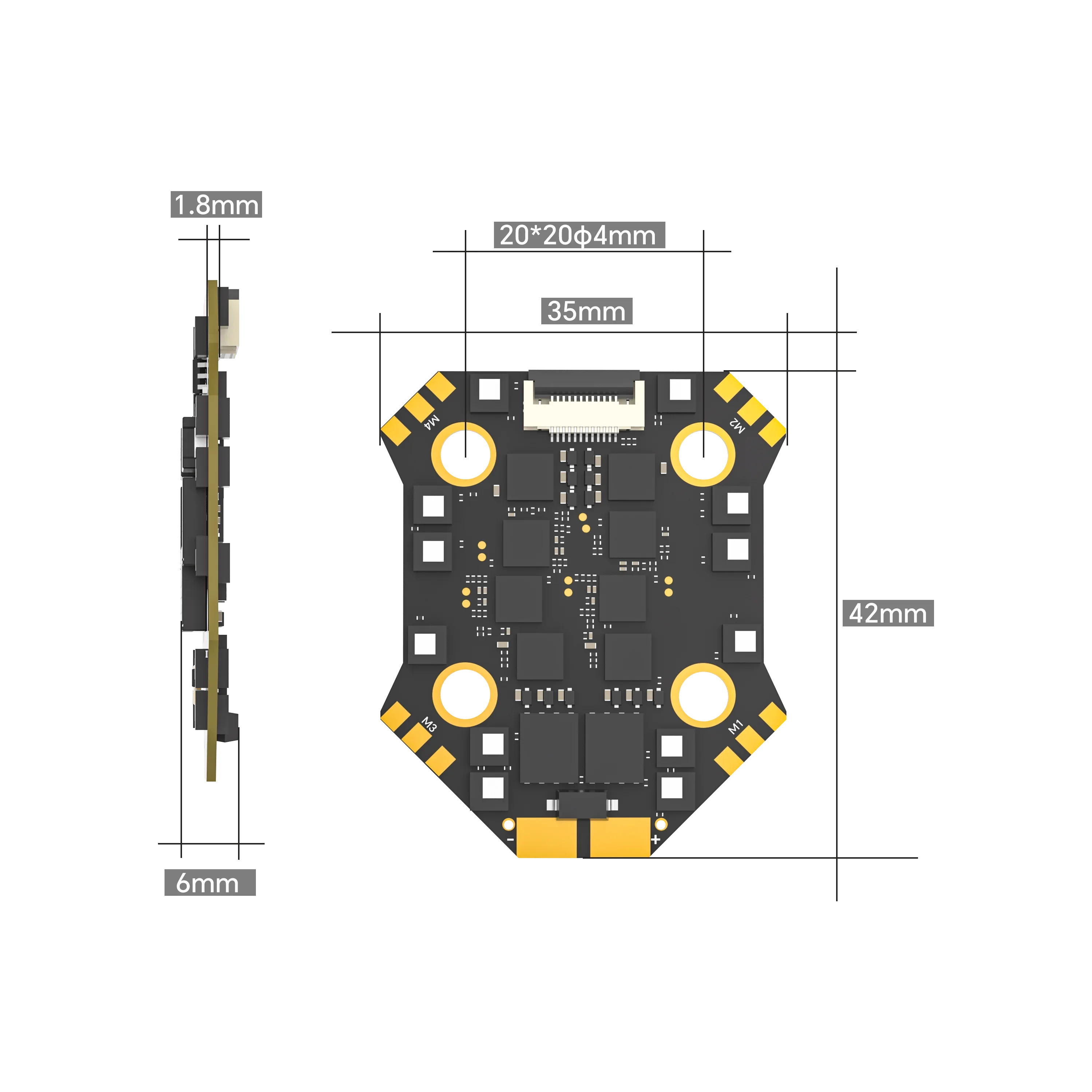 iFlight Borg 60 Mini ESC 4-IN-1 2-6S مع فتحات تثبيت 20 × 20 مم لأجزاء FPV