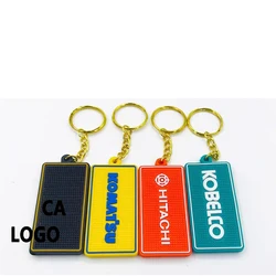 excavator Rubber rectangular chain plate Keychain For Hitachi For kobelco For CA