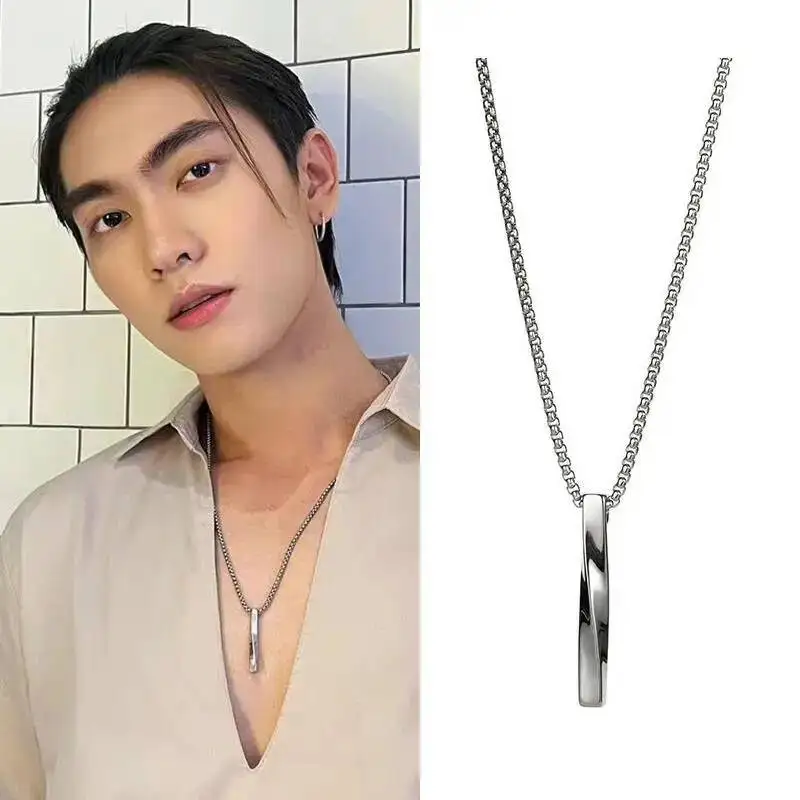 Thai drama Love In The Air Boss noeul Bossnoeul trend Fashion Titanium steel necklace gift