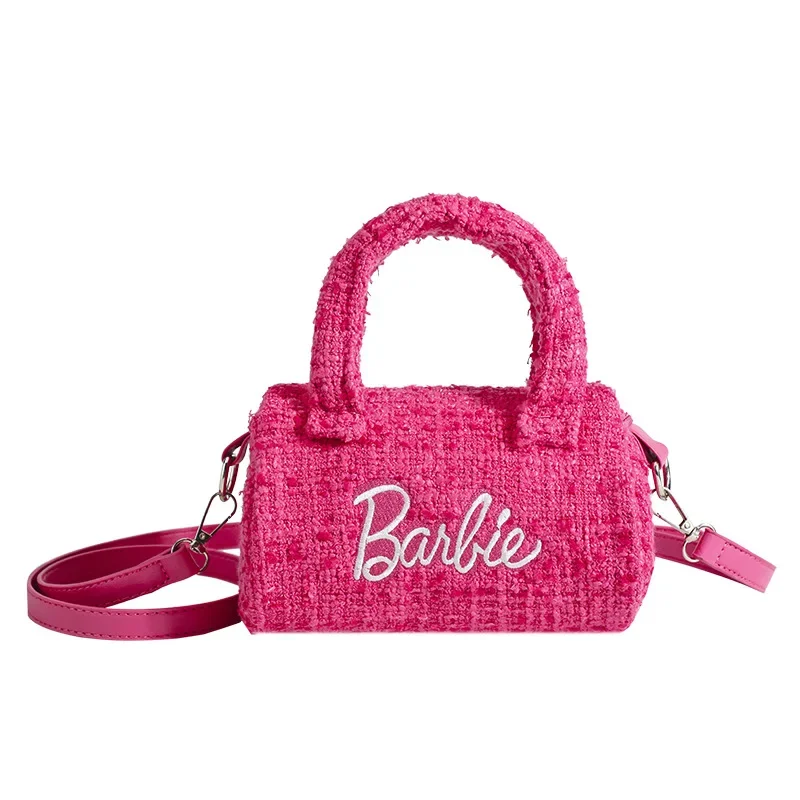 Bolso bandolera Barbie MINISO, bolso bonito de dibujos animados de Anime, bolso de cosméticos Kawaii, bolso de hombro para salir a la moda, regalos de vacaciones para niñas