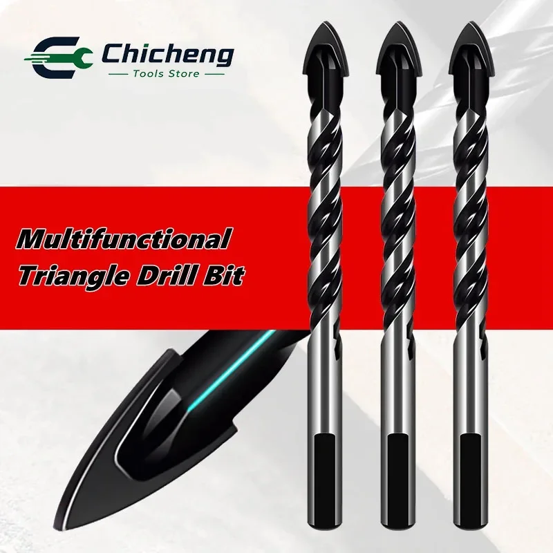 Multi-functional triangular drill bit 3-12mm diamond drill bit for ceramic, concrete, brick, glass, hole saw, and metal drilling