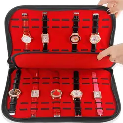 20 Slots Portable Premium Leather Watch Strap Organizer Watch Box Storage Travel Case Bag Holder Organizer for Home Shop