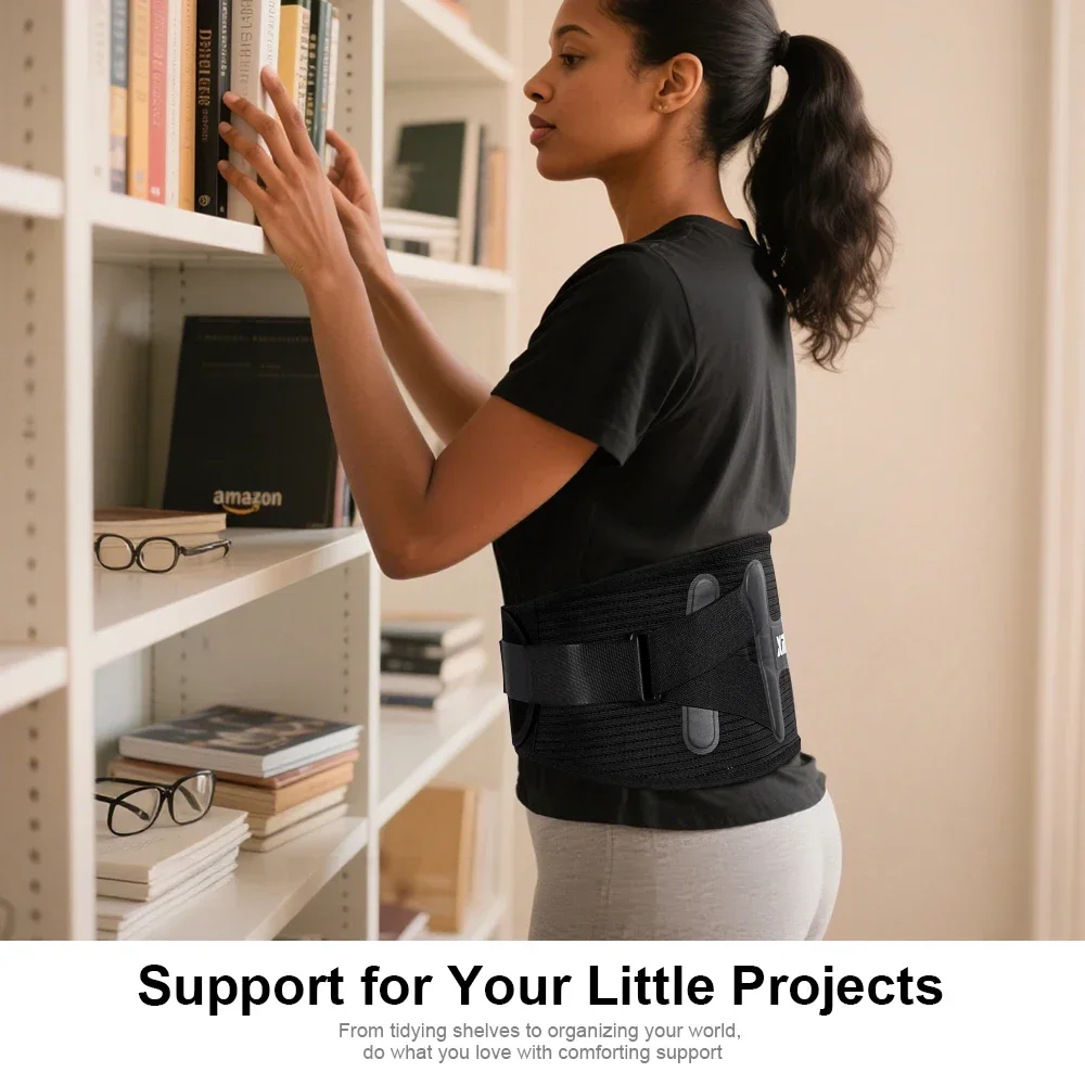 تخفيف آلام فوري! دعامة دعم للظهر قابلة للتنفس وقابلة للتعديل لأسفل الظهر، قرص فتق للرجال/النساء للعمل واللياقة البدنية