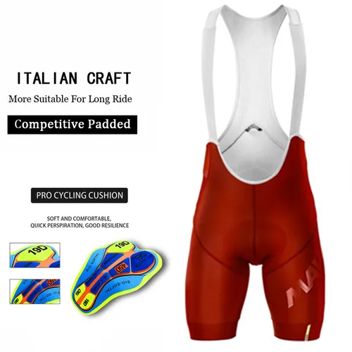 Imagen 2 del producto Pantalones cortos con pechera para bicicleta profesional, color negro, para exteriores, para ciclismo, 19D Coolmax, acolchado de Gel, pantalones cortos con pechera para ciclismo