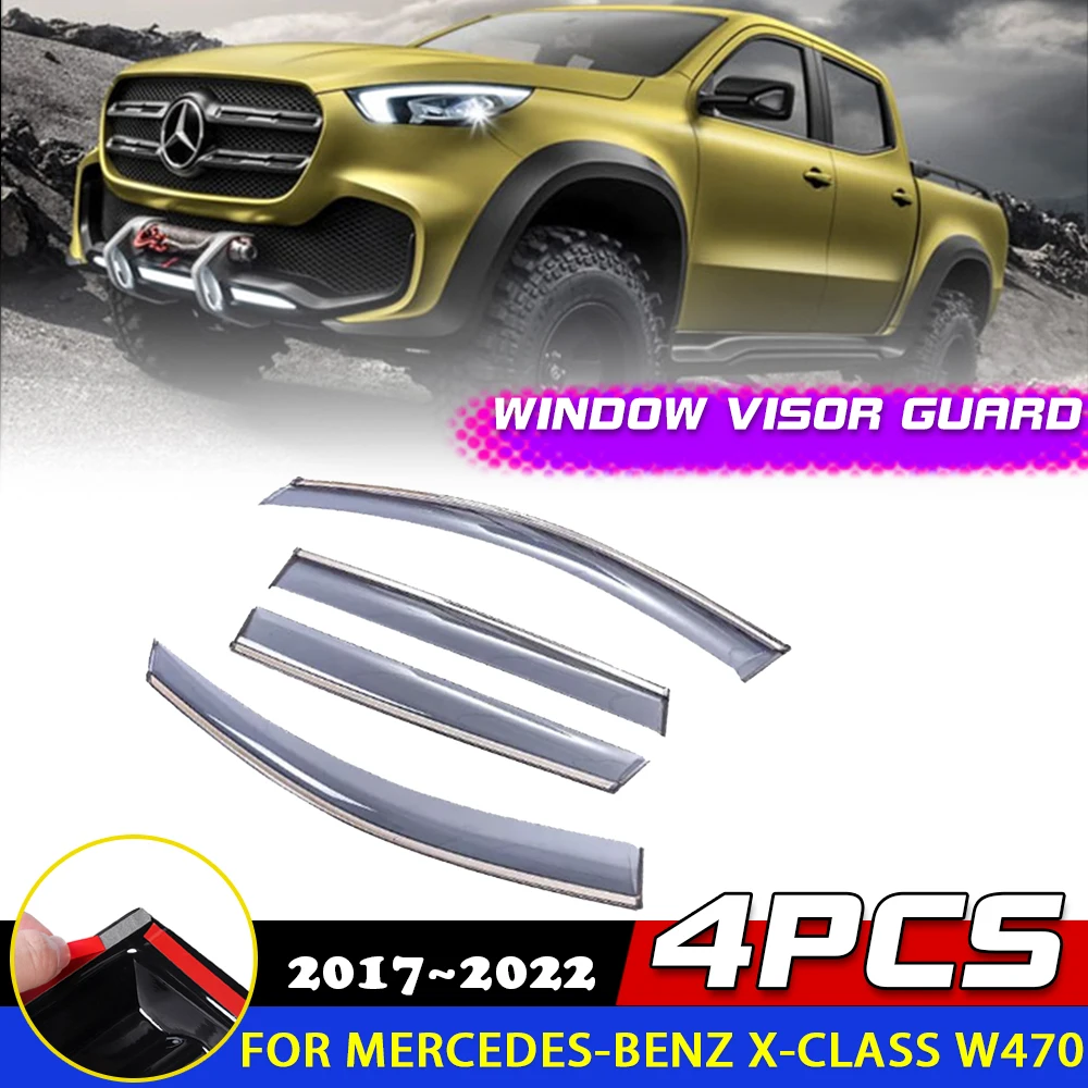 

Windows Visor for Mercedes-Benz X-Class W470 X200 X250d 2017~2022 Smoke Door Vent Deflector Awnings Sun Rain Eyebrow Accessories