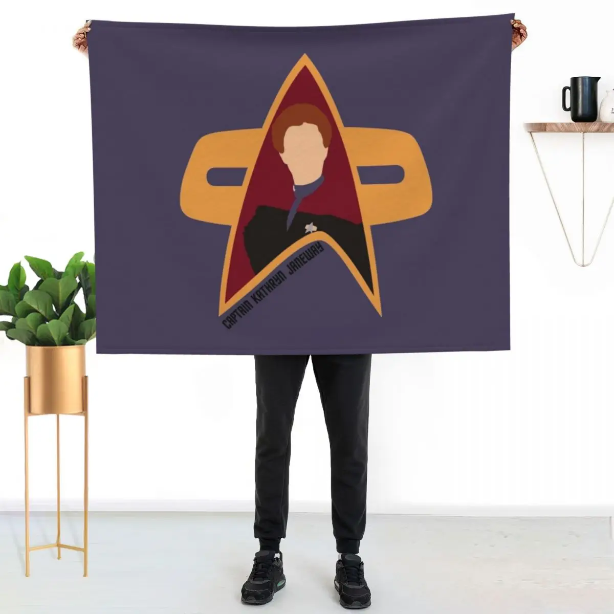 Captain Kathryn Janeway - Star Trek, Voyager Throw Blanket Cozy Home Blanket Gift for Christmas Holiday