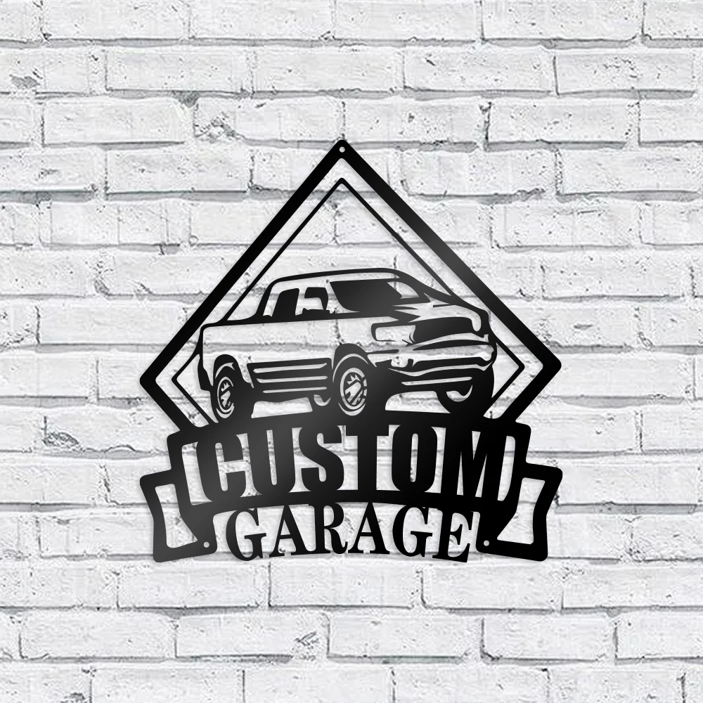 

1pc Garage Pickup truck Pickup truck creative Custom Name Metal Wall Signs Iron Wall Plaque For Wall Decor