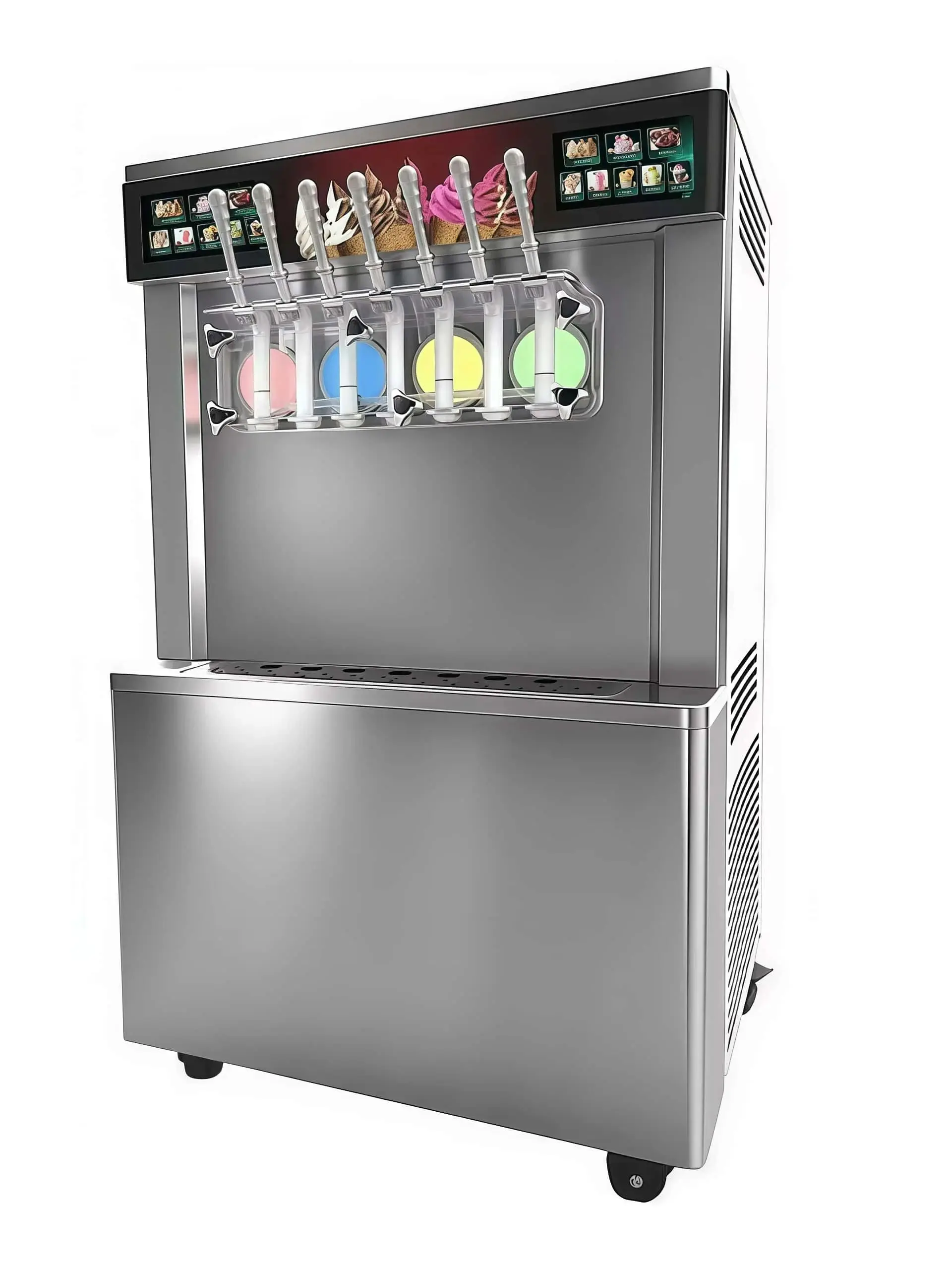 Vertikale 3/5/7-Geschmacksrichtungen Milch-Eismaschine, kommerzielle Slush- und Milchshake-Maschine, Frozen-Drink- und Softeismaschine