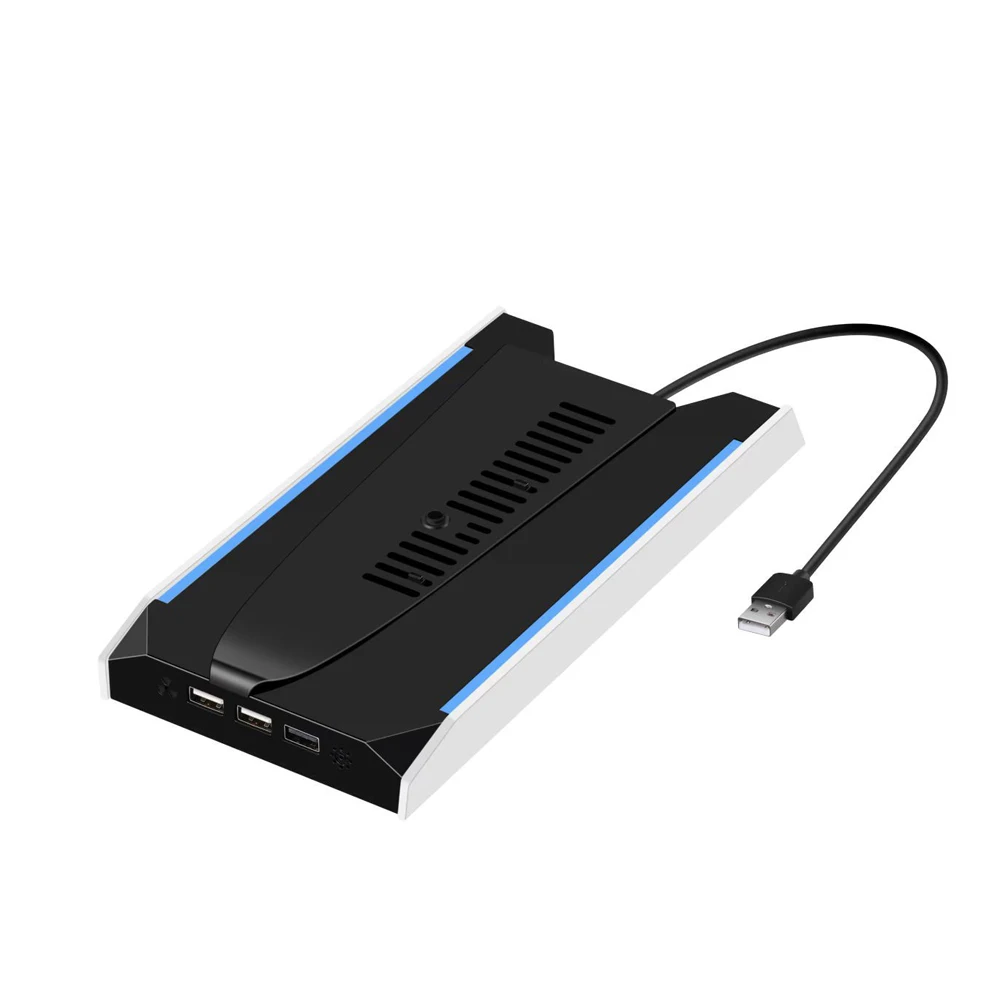 

Подставка для зарядки ABS с охлаждающим вентилятором для PS5 PRO / PS5 Slim Digital/Disc Console, с двумя контроллерами и 8 RGB-подсветками