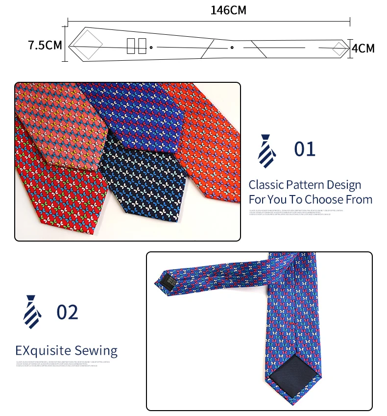Tailor Smith Krawatte aus 100 % Seide für Herren, handgefertigte Krawatte mit Tiermuster, Krawatte zum Vatertag, Geburtstag, Geschenk – Detail 3
