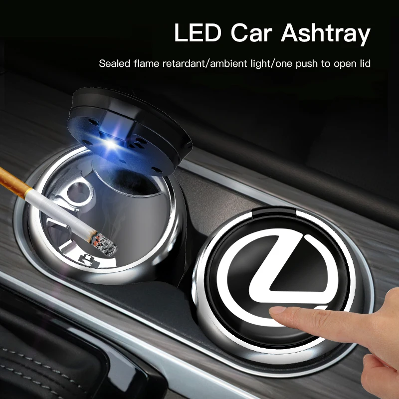 1 car portable LED ashtray automatic indicator light ashtray For Lexus RX300 GS NX RX GX460 Fsport GX RX450h IS350 IS200 UX250h