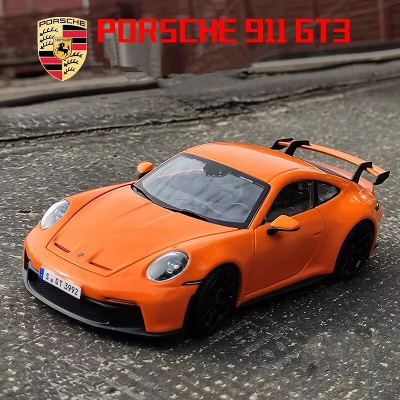 سيارة سباق Bburago 1:24 بورش 911 GT3 موديل معدني لعبة سيارة رياضية نموذج سيارة محاكاة عالية مجموعة هدايا للأطفال