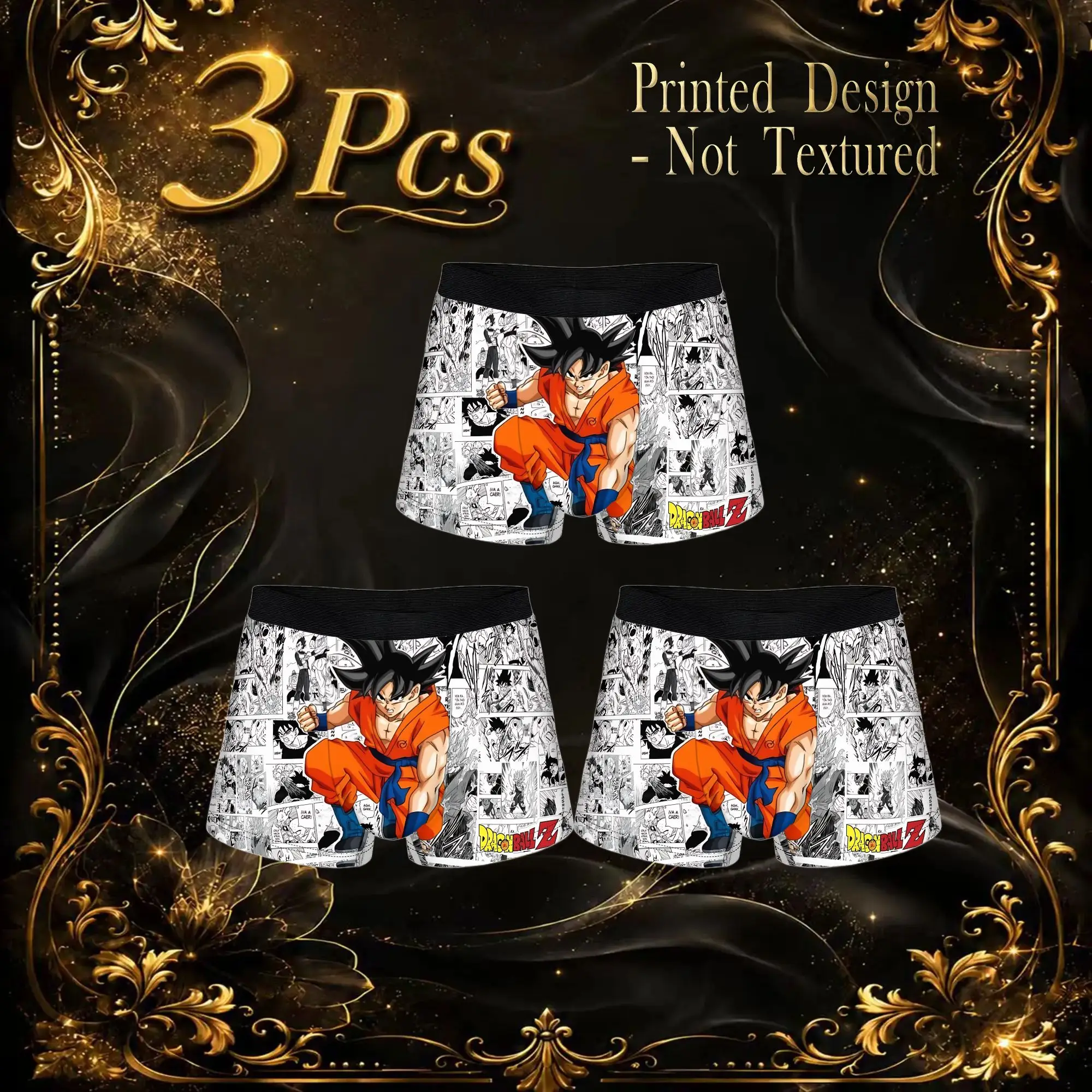 3Pcs Dragon Ball Z boxers  Underpants Homme Panties Men's Underwear Sexy Shorts Boxer Briefs