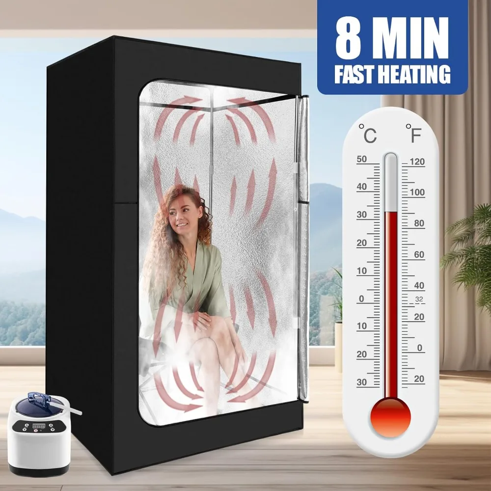 Portable Steam Sauna Home Spa,Full Size Steam Room Relaxation,600D Canvas Sauna Tent Personal Sauna Box 3L &1000W Steamer