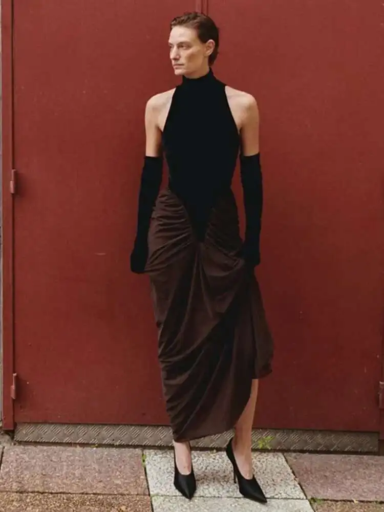 LEOSOXS ใหม่ผู้หญิงคนดังเซ็กซี่ถุงมือตาข่าย Pathcowrk สีดํา Bodycon BANDAGE Elegant Evening Club PARTY DRESS