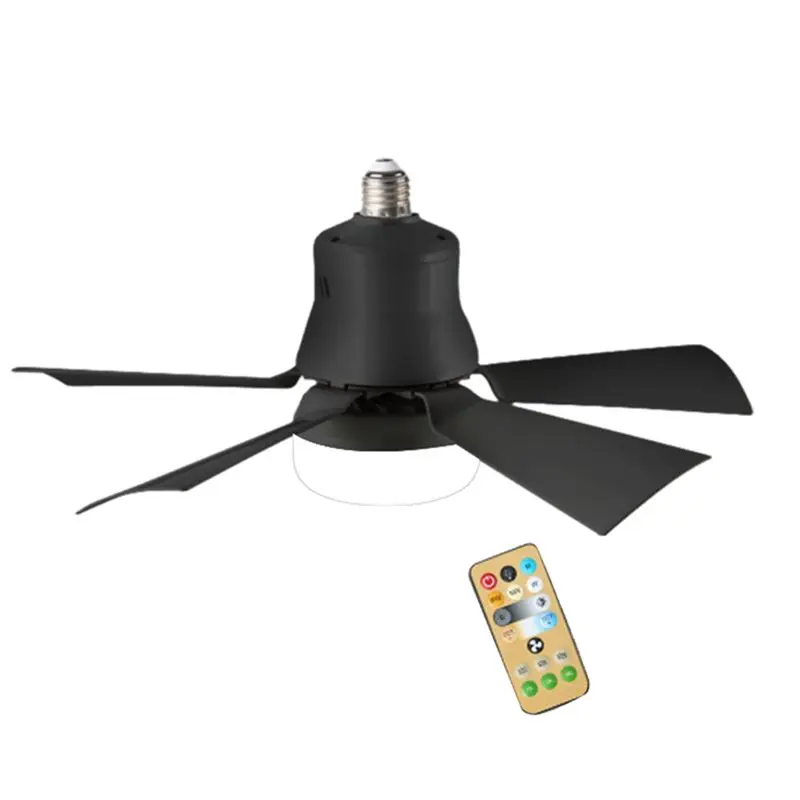 THIVN-Socket Fan Light With Remote Control Distance 5M E27 3-Speeds Dimmable LED E27 Base Voltage 85-265V 40W A