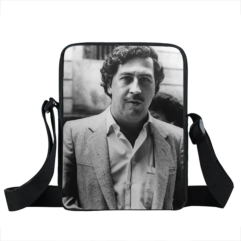 Pablo Emilio Escobar Gaviria Messenger Bag Women Handbag Phone Holder Hip Hop Crossbody Bag for Travel Canvas Shoulder Book Bags