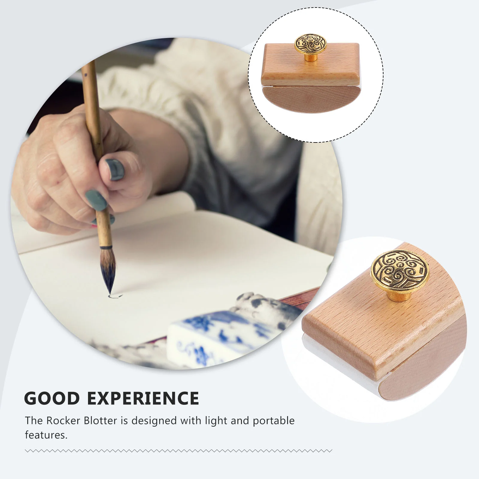 Rocker Ink Absorber Pens Quick Drying Tool for Fountain Quick-drying Tools Office Blot Wooden Blotter Calligraphy Useful