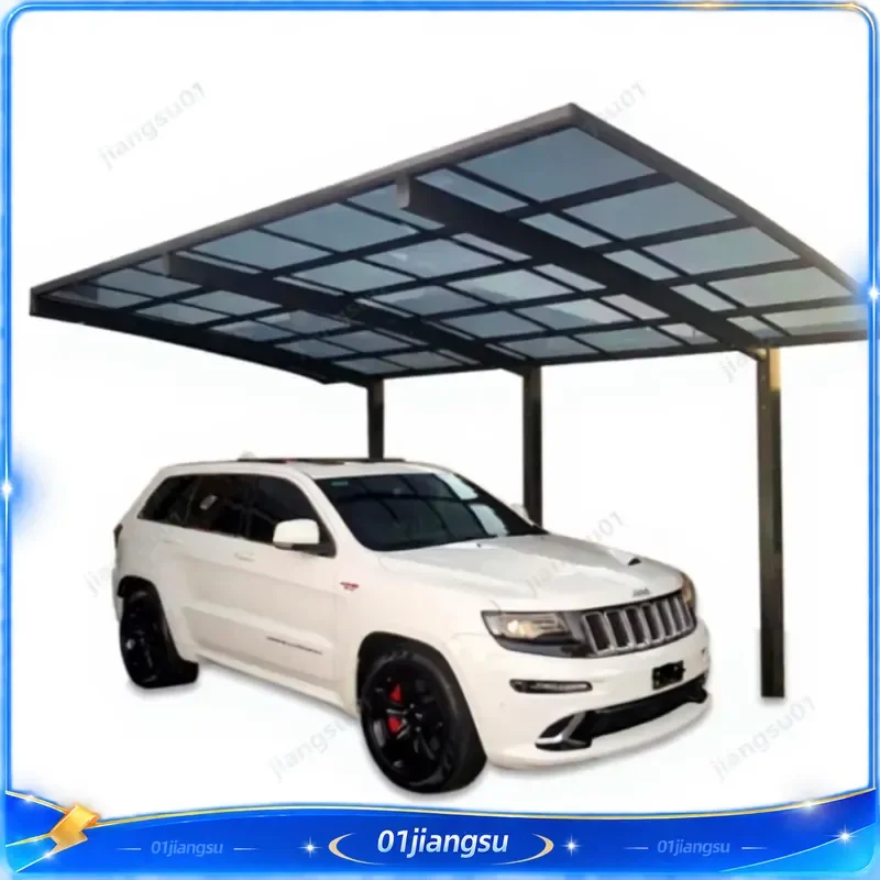 Metal Garage Canopy Polycarbonate Roof Carport Shelter Outdoor Parking Cover Waterproof Sunshade Awning for Driveway Patio