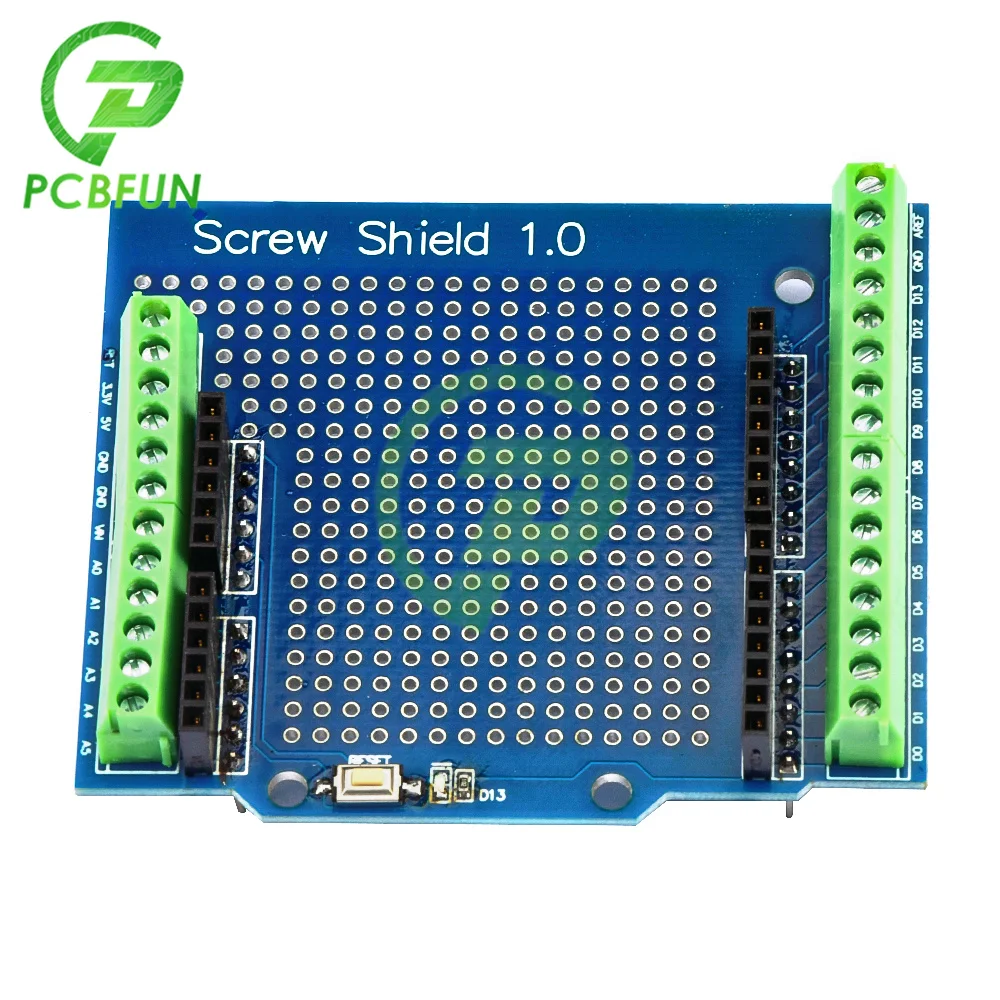 Proto Screw Shield Assembled Prototype Expansion Board 1.0 for Arduino Open Source Reset Button for Breadboard Terminal