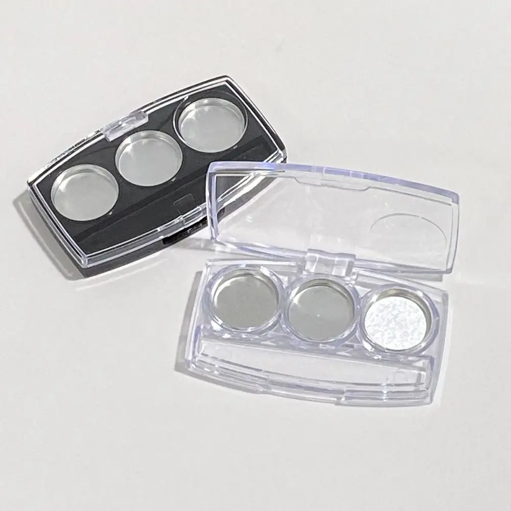 Empty 3-hole Eyeshadow Dispenser Durable Portable Multifunctional Empty Palette Waterproof Round DIY Eyeshadow Box Women