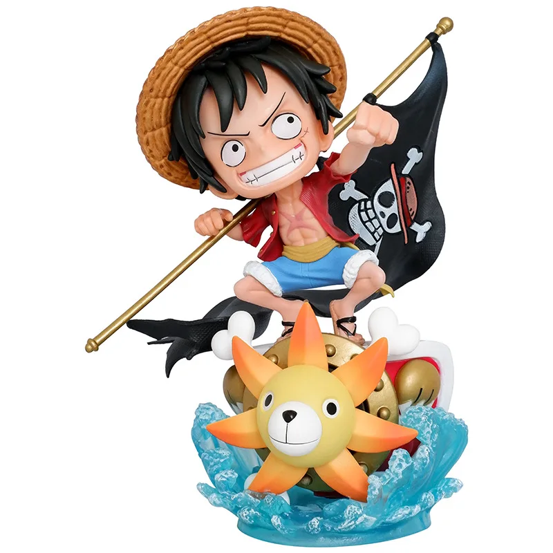 Flag Straw Hat Luffy One Piece Scene Straw Hat Group Animation Gift Hand Gk Model Sculpture  Cartoon Gift Hand Gk Modle