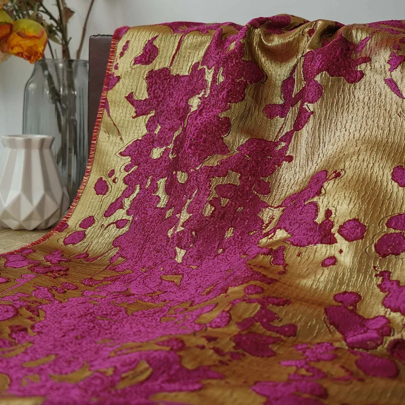 Rose Gold Jacquard Fabric Autumn Winter Structured Womens Dress Audrey Style Puff Skirt Sustainable Textured Tweed Coat