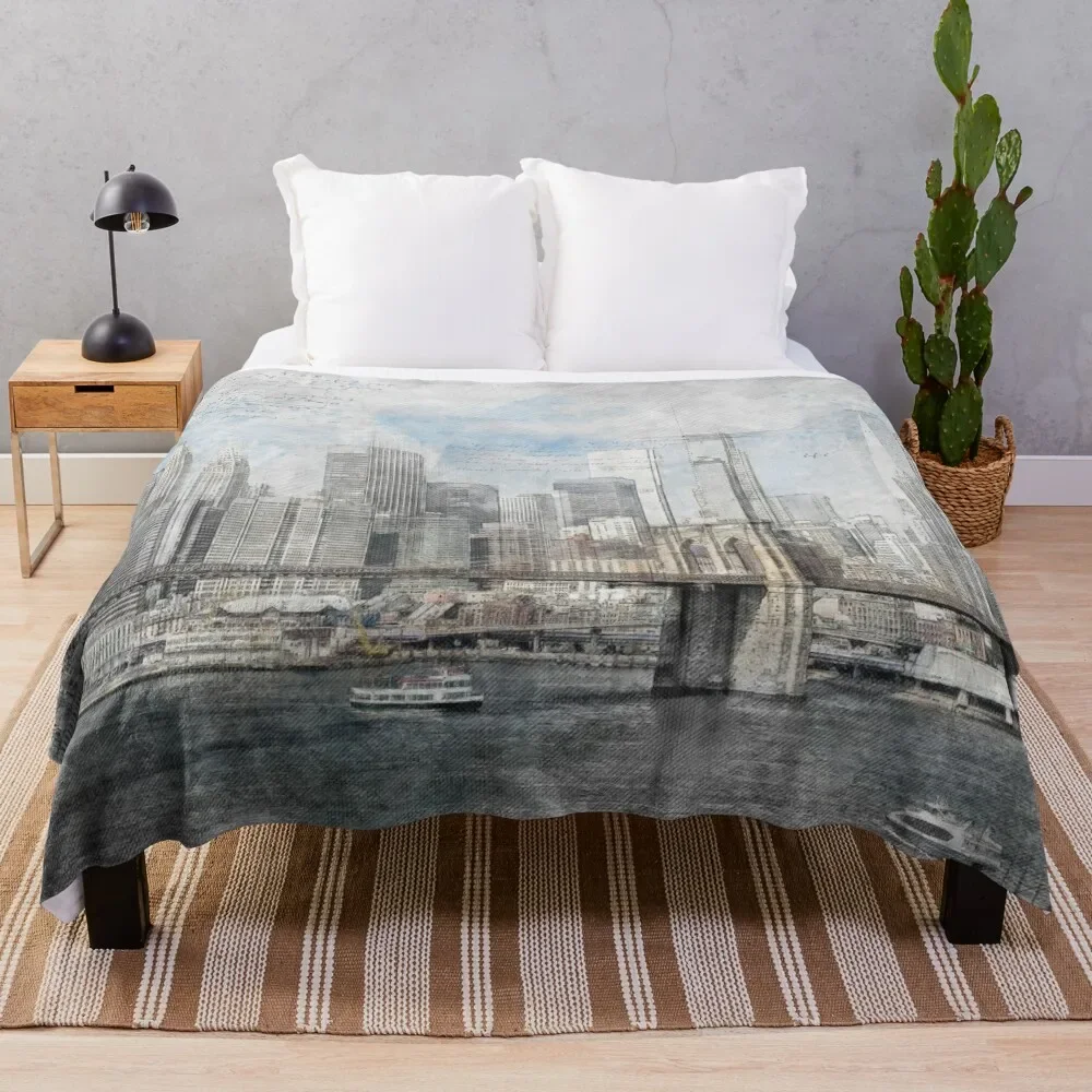 

New York Skyline Drawing Throw Blanket