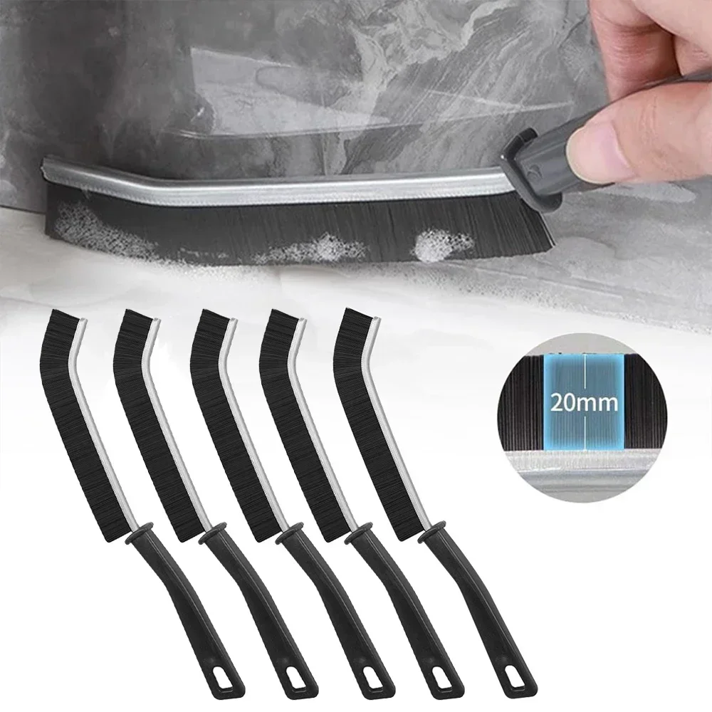 Cepillo de limpieza de huecos, cepillo de limpieza de grietas de cerdas duras para cerdas en ángulo rígido, azulejos, baño, cocina, limpieza de inodoro, herramientas de WC