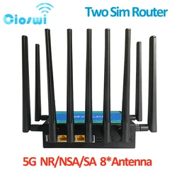 Modem Home Hotspot Desbloqueado, Modem 5G, 2 Cartão Sim, 3000Mbps, 4 x LAN, 2.4GHz, 5Ghz, 8 Antena, Roteador WiFi 5G