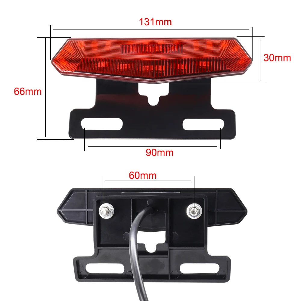 E-Bike Turn Signal Freio da luz traseira, farol com interruptor, bicicleta elétrica e lâmpada Scooter, 48V, 36V, DK336