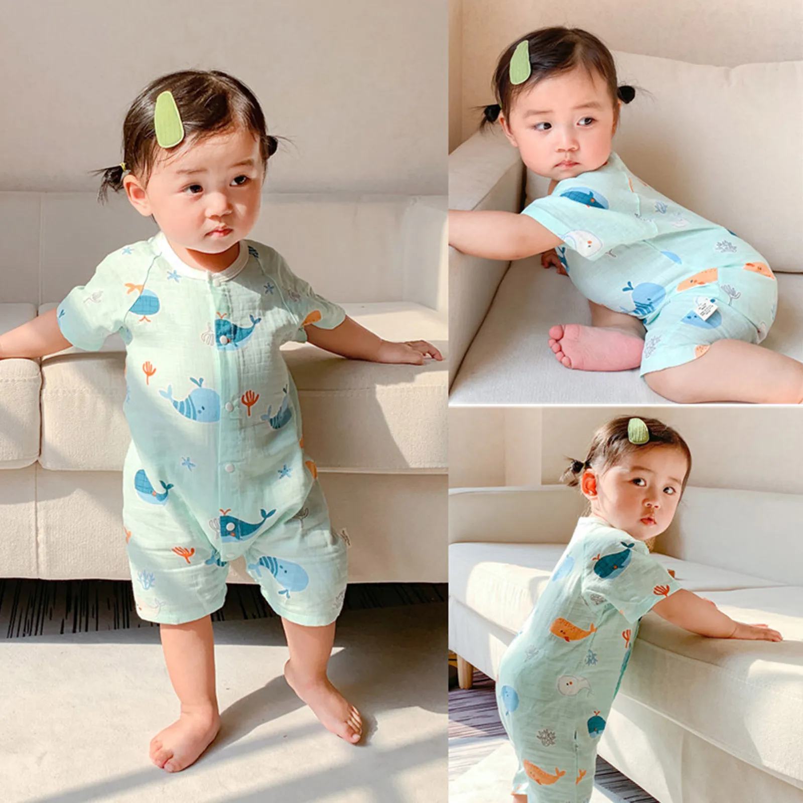 New Born Baby Bodysuits Baby Romper Summer Thin Boy Girl Kids Cotton Short Sleeved Jumpsuit Infant Toddler Clothes