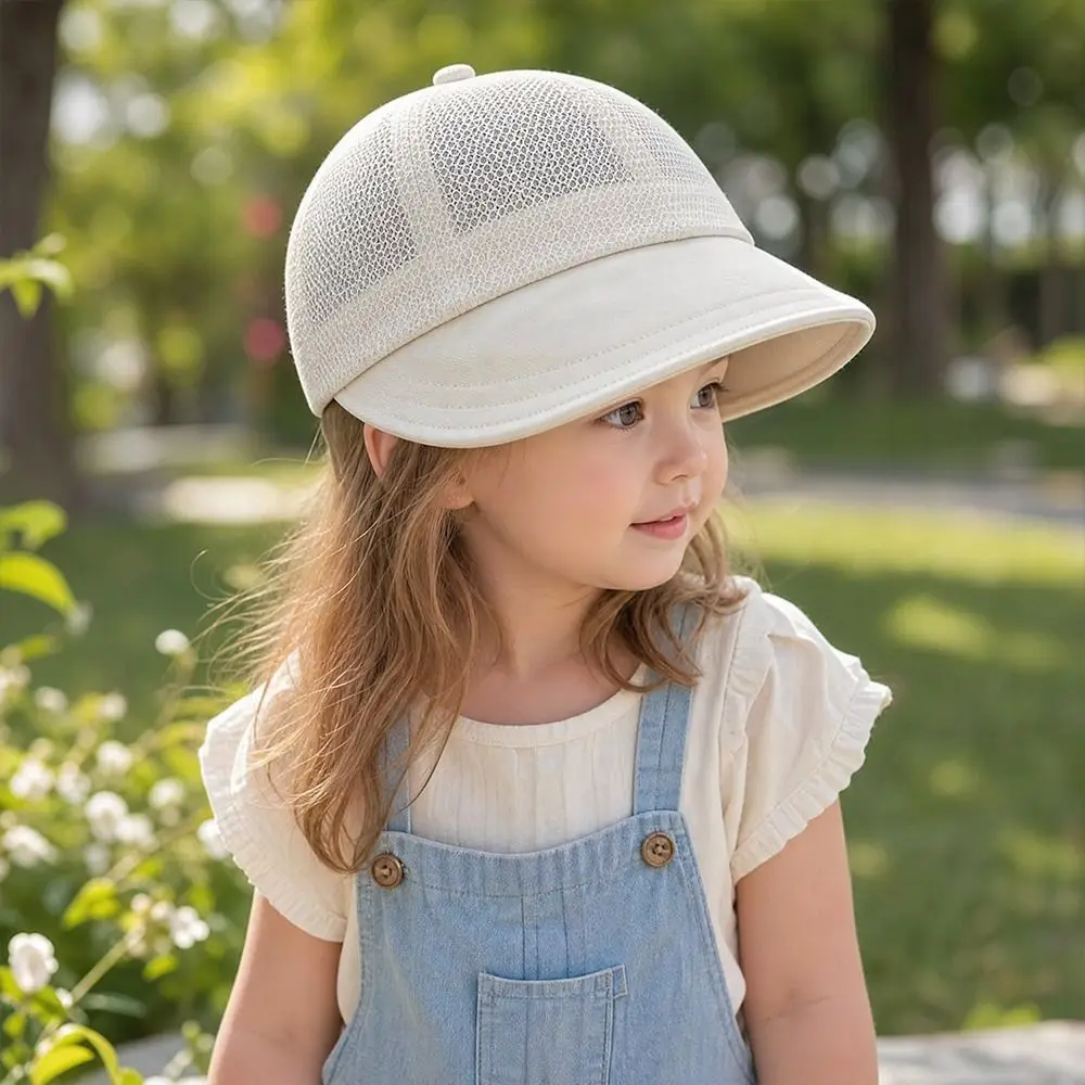 New Mesh Baseball Cap Hollow Adjustable Strap Peaked Visor Cap Breathable Sun Protection Hat 2-6 Years Old