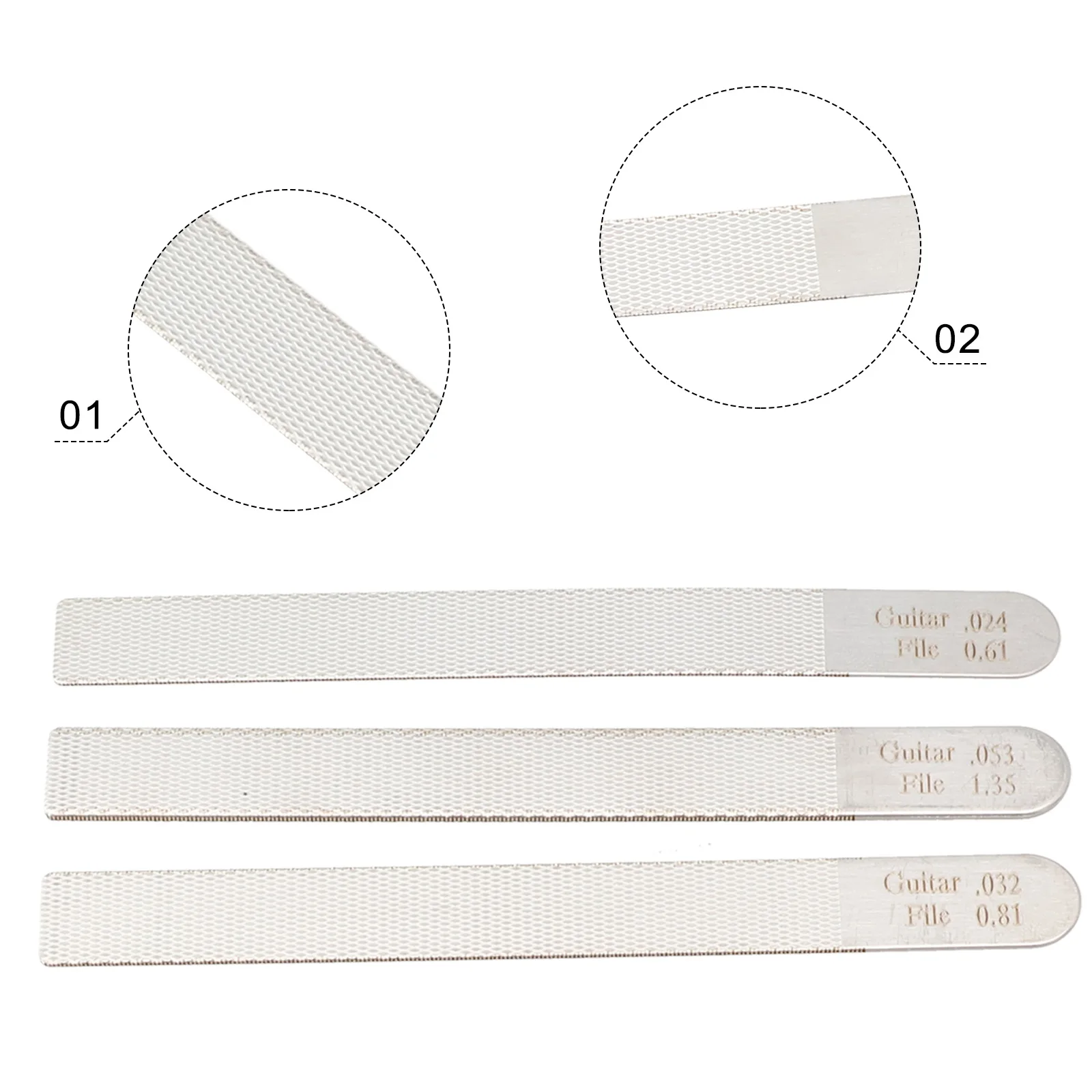 Effortless Fret Crowning with 3PCS Guitar Nut File Set Professional Grade Tools Made from Rustproof Steel Material