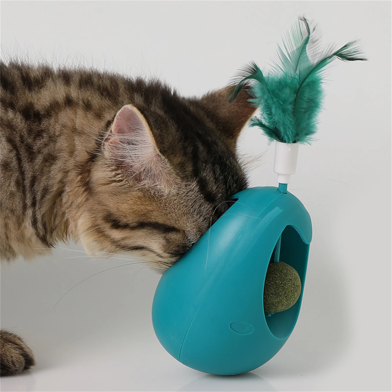 Pet Supplies Cat Mint Ball Feather Tumbler Self-Entertainment Cat Toy With Spinning Balls