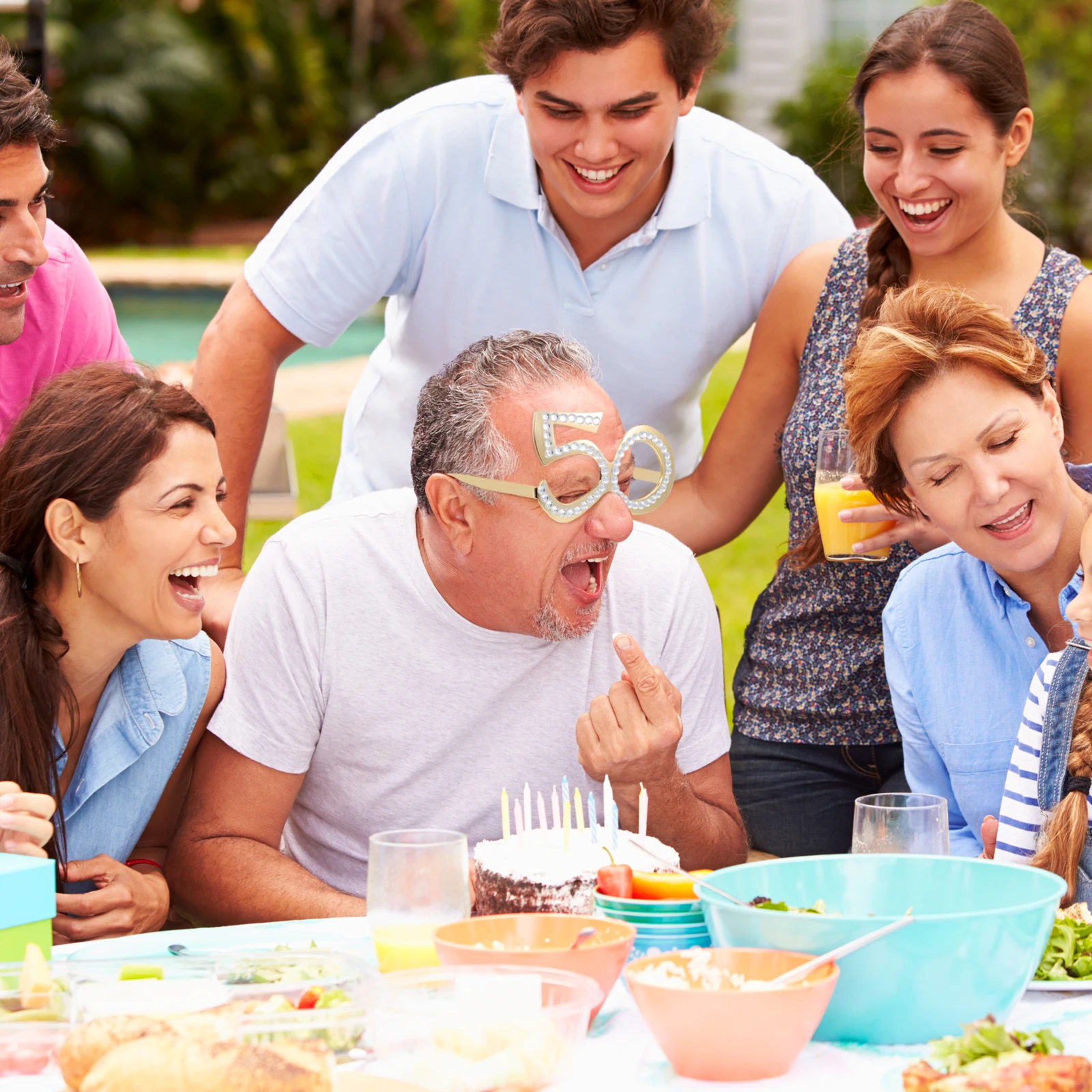 

1 Pair 50Th Birthday Eyeglasses Rhinestone Number Glasses Glitter Frame Party Decorative Eyewear For Adults Celebration Photo