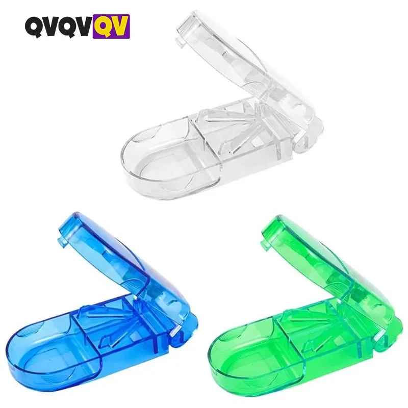 1Pcs Pill Cutter for Small Pills - Pill Splitter for Large Pills - Cut Tablet in 1/2, with a Mini Pill Organizer Compartmen