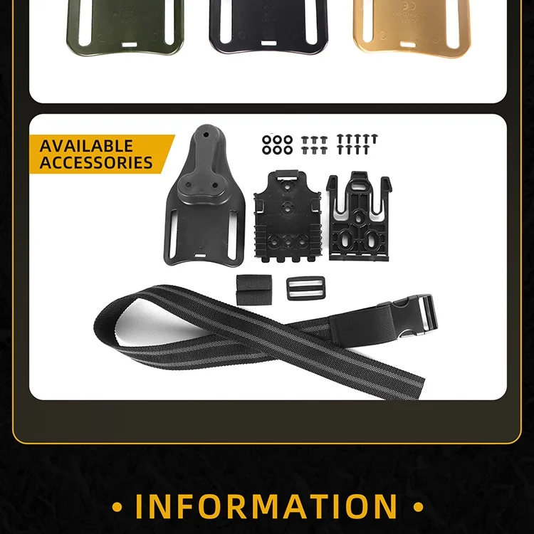 3-teiliges Drop-Leg-Holster-Set mit Schnellverschluss und QLS 19/22-Adapter – Gürtelschlaufe, bequem, elastisch und gummiert für Jagd und Angeln – Detail 25