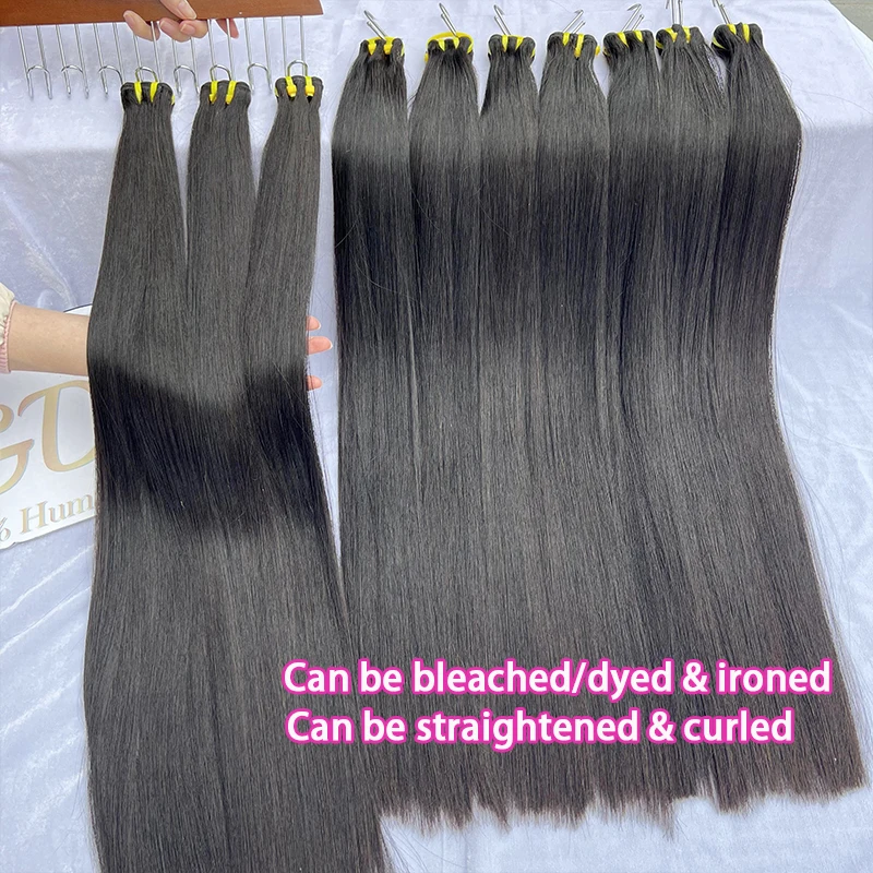 

Супердлинные прямые пучки волос Super Double Drawn, необработанные, вьетнамские, 100% натуральные человеческие волосы для наращивания, натуральный черный цвет # 1B