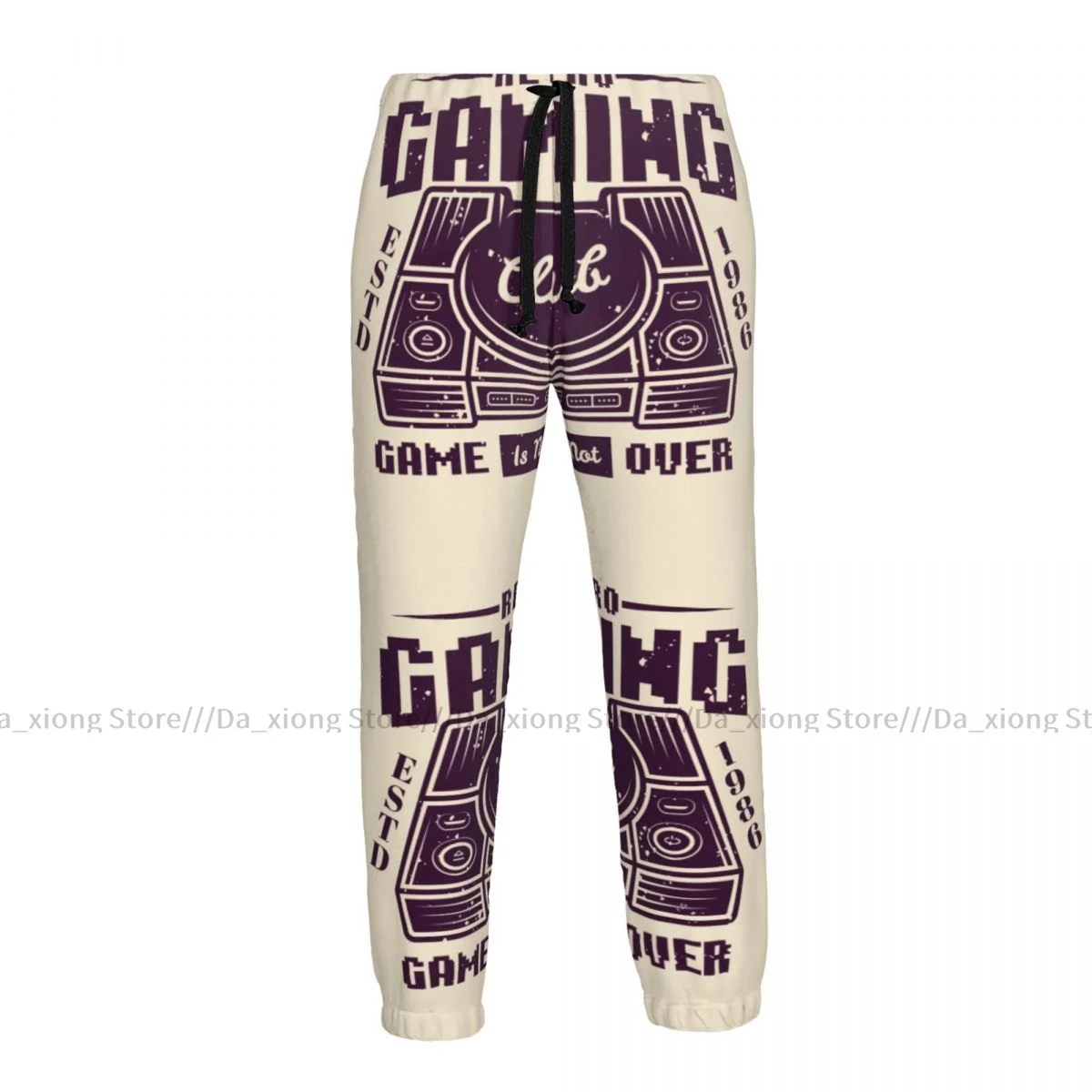 Men Jogging Pants Streetwear Loose Casual Trouser Retro Gaming Label With Game Console Man Pants Sweatpants